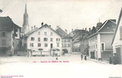 SUISSE - Entrée de Châtel Saint Denis - Off Polygraph Vevey - Animé - Carte Postale Ancienne