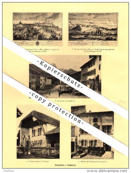 Photographien / Ansichten , 1928 , Vuippens , Gruyères / Greyerz , Vuadens , Prospekt , Architektur , Fotos !!