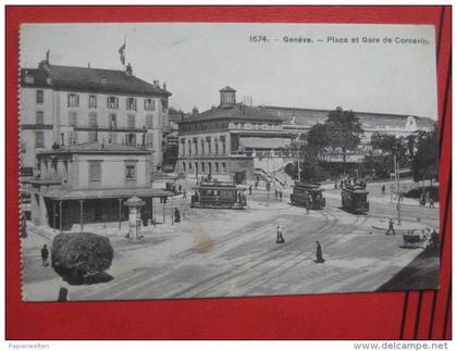 Genève / Genf (GE) -  Place et Gare de Cornavin / Strassenbahnen