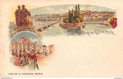 GENÈVE - Litho - Café de la Couronne - Ed. Müller & Trub