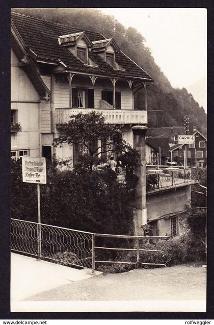 1951 gelaufene Foto AK, Gasthof Mühle in Mühlehorn. 30 Rp Hornussen Marke, gestempelt MÜHLEHORN. Kleiner Fleck