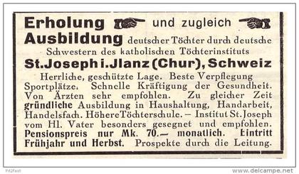 original Werbung - 1929 - St. Joseph i. Ilanz / Chur , Graubünden !!!