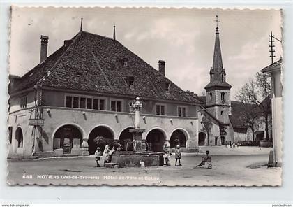 Suisse - Môtiers (NE) Val-de-Travers - Hôtel de Ville - Eglise - Ed. John Dubois 648