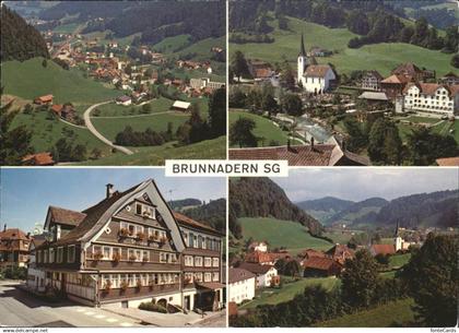 11467062 Brunnadern SG Ortsansicht mit Kirche Gasthaus Krone Panorama Brunnadern