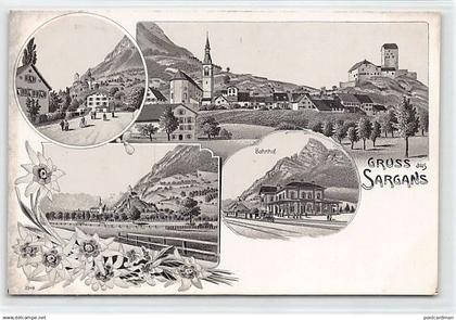 Schweiz - SARGANS (SG) Litho - Bahnhof