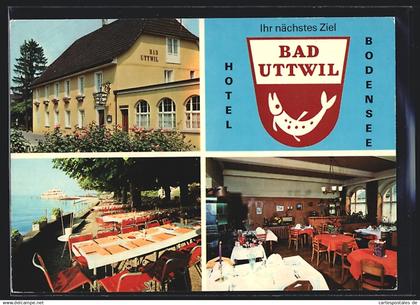 AK Uttwil, Das Hotel Bad mit Terrasse und Speisesaal