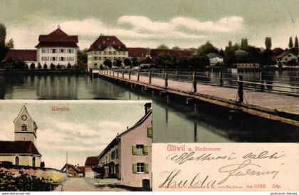 Uttwill am Bodensee, Kirche und Teilansicht, 1905