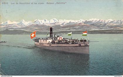 Suisse - Lac de Neuchâtel - Bateau Salon Helvétie - Ed. C.P.N. 8502