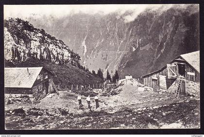 1922 gelaufene AK aus Riemenstalden. Liedernenalp Clubhütte. Stabstempel Riemenstalden.