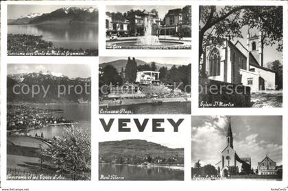 12178623 Vevey VD Dents du Midi et Grammont La Gare Eglise St Martin Corseaux Pl