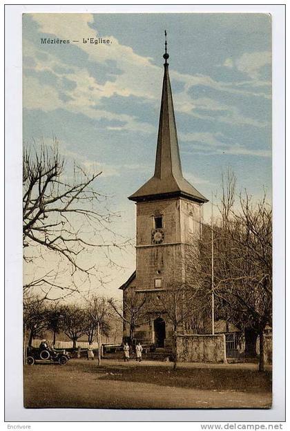 cpa MEZIERES l´église - voiture et jeunes gens - 10709 allasia salina