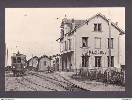 Suisse VD CPSM MEZIERES tramway en gare après la reprise du Lausanne Moudon par les T. L.