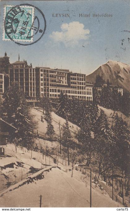 Suisse - Leysin - Hôtel Belvédère - 1935 - Cachet Pierre Sottas Emp. Belvédère