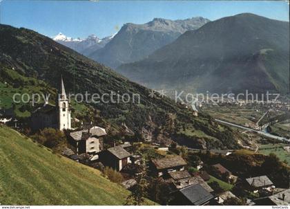 11865587 Ausserberg Loetsch Suedrampe Rhonetal Visp Bortelhorn und Glishorn Auss