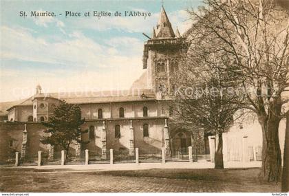 13759587 St Maurice  Valais VS Place et Eglise de l'Abbaye