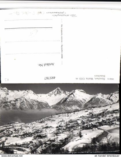 495787,Bürchen Totale m. Bietschhorn Bergkulisse Kt Wallis