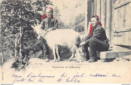 CHAMPERY (VS) Paysannes de Champéry Foulard Rouge