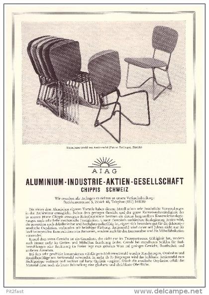 original Werbung / Reklame - 1959 - Aluminium Industrie in Chippis , Schweiz , A4 Seite  !!!