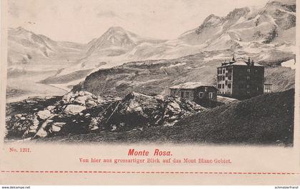 AK Monte Rosa Dufourspitze Blick Mont Blanc Gletscher Glacier a Zermatt Täsch Alpen Alpes Wallis VS Suisse Schweiz Swiss