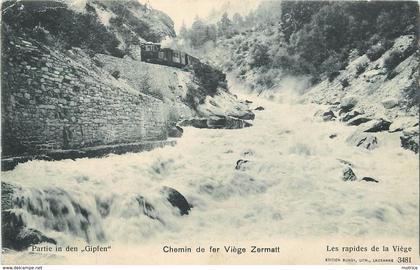 CHEMIN DE FER DE VIEGE ZEMATT - les rapides de Viège.