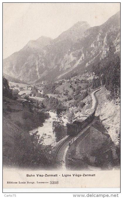 Suisse - Chemins de Fer - Pont rail Ligne Visp-Zermatt - Viège-Zermatt