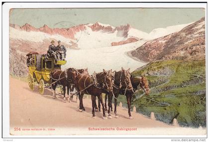 CPA SCHWEIZERISCHE GEBIRGSPOST ATTELAGE CHEVAUX DILIGENCE POSTE ? SUISSE ?