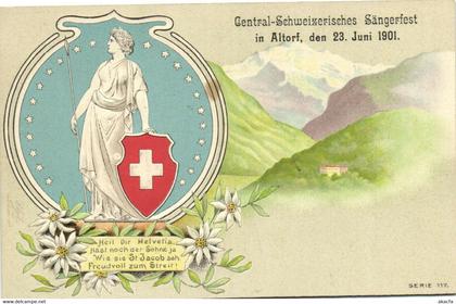 PC SWITZERLAND, CENTRAL SCHWEIZERISCHES SANNGERFEST, Vintage Postcard (b29517)