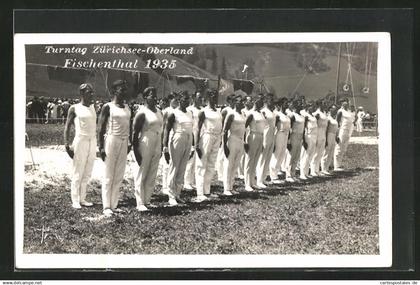 AK Zürich, Turnfest Fischenthal 1935, Herren in Sportkleidung