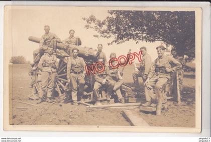 Fixe carte photo militaria militaire Armée Suisse Zurich Bülach photographe O Grob matériel armement canon année 1930