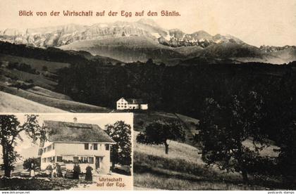 Egg, Blick v.d. Wirtschaft auf der Egg auf den Säntis, m. Gastwirtschaft, um 1910/20