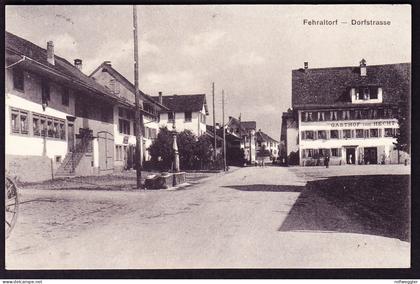 1923 mit Bahnpost gelaufene AK: Dorfstrasse in Fehraltorf