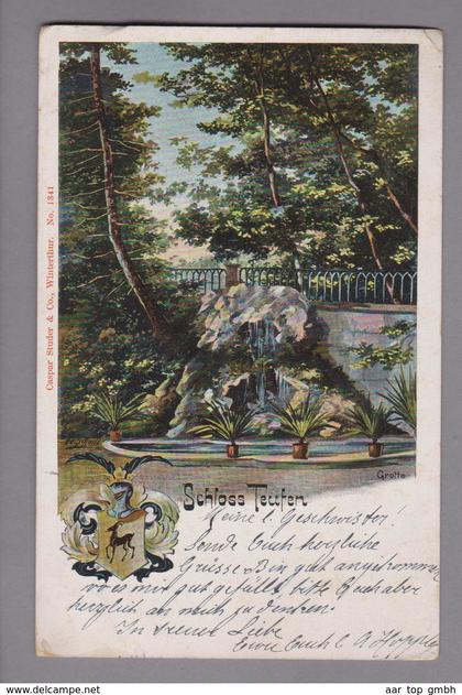 AK CH ZH Rorbas-Freienstein Schloss Teuffen 1902-10-02 Litho Caspar Studer # 1341