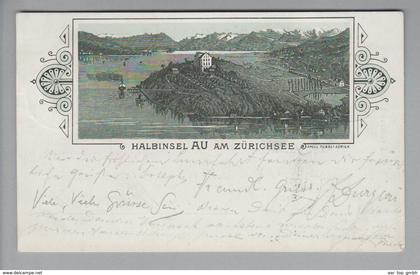 AK CH ZH Wädenswil Halbinsel Au 1900-06-11 Litho