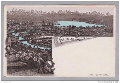 AK ZHs Zürich 1900-06-02 Litho H.Schlumpf # 316